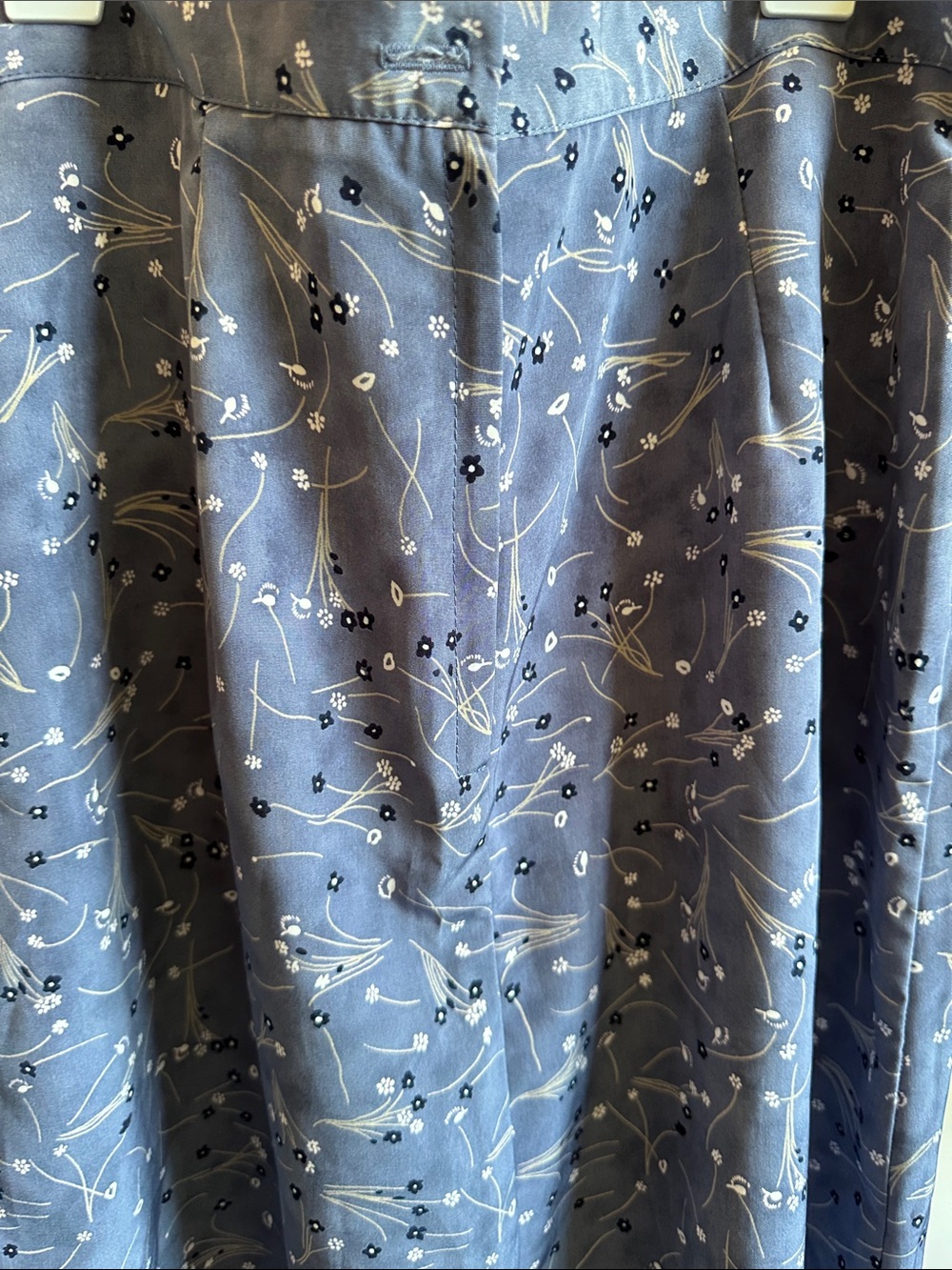Women's Blue Floral Maxi Skirt – Elegant A-Line Style - Picture 7 of 7